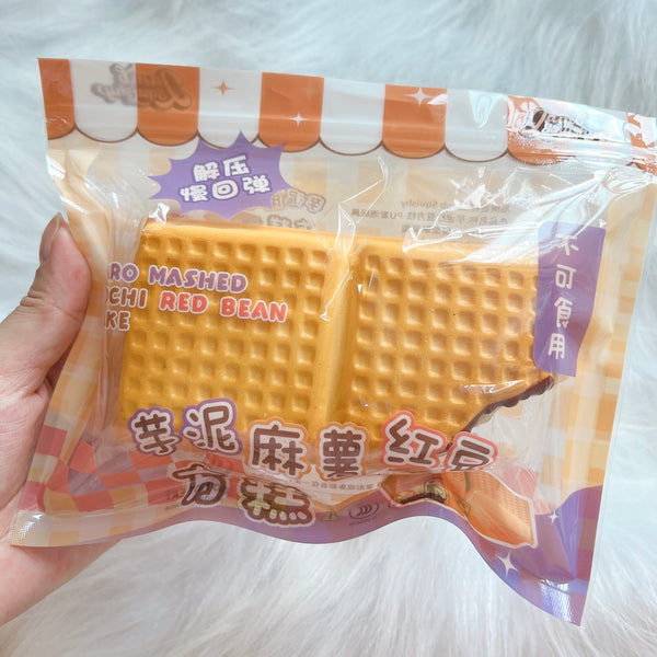 Taro Red Bean Mochi Waffle